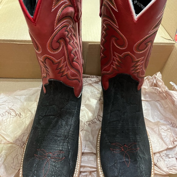 Outlaw Mens 11” Blake elephant print Boston red boots size 9D. - Picture 2 of 7